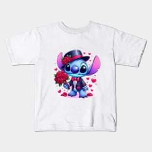 Valentines Day Stitch, Stitch Love Kids T-Shirt